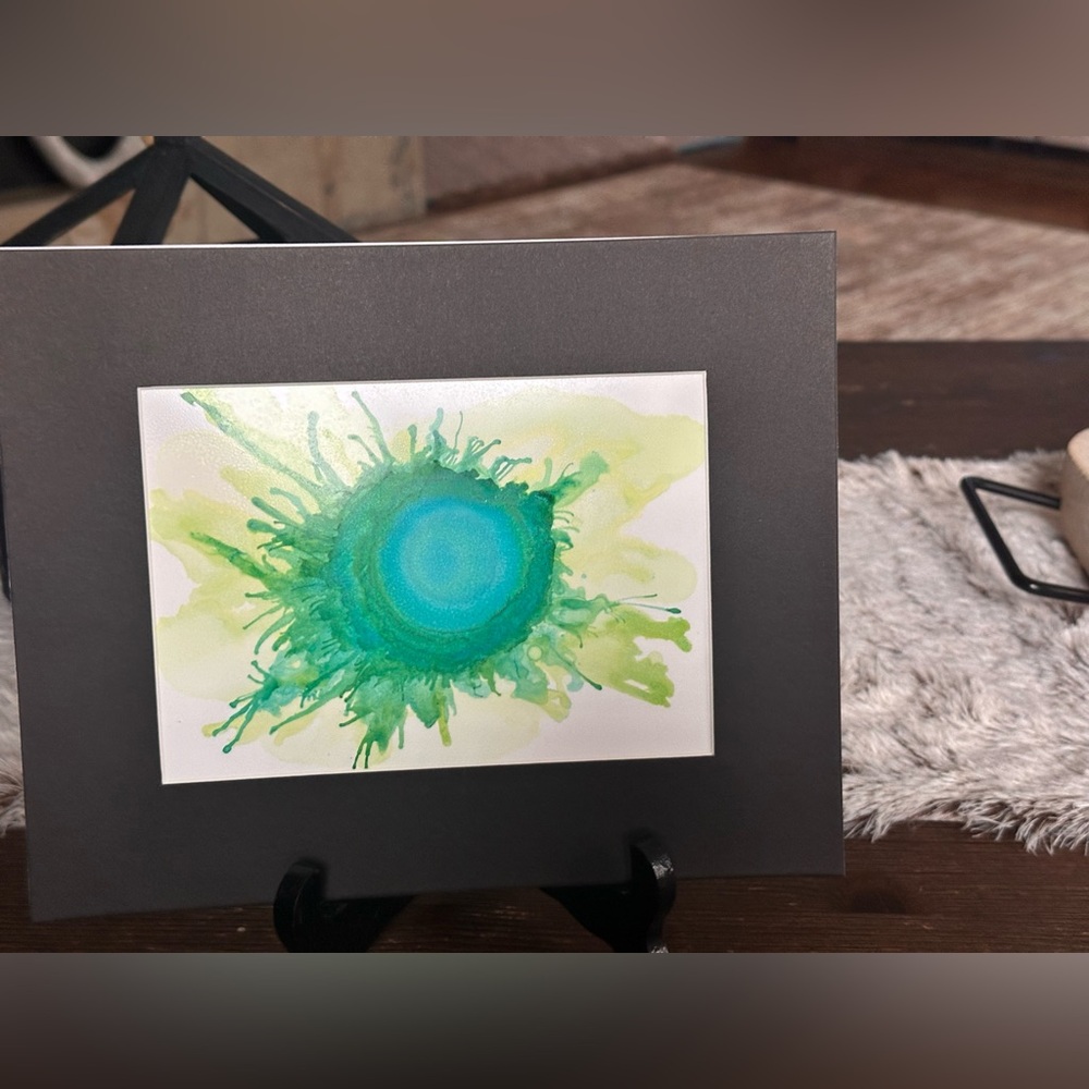 Hand crafted Abstract Green and Blue Art Painting